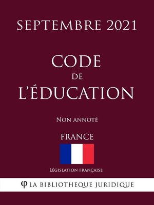 cover image of Code de l'éducation (France) (Septembre 2021) Non annoté
